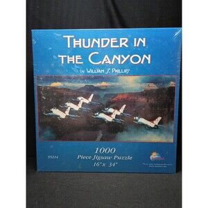 SunsOut Thunder in the Canyon 1000 Pc Puzzle Thunderbirds F-16 Sealed